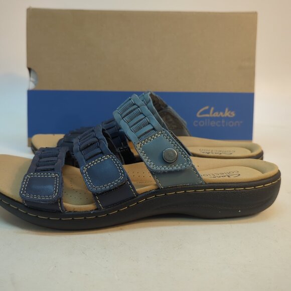 Clarks Laurieann Hope Slip On Women's Sandal US 8 Navy Blue - Picture 2 of 8